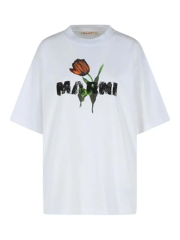 Marni T-Shirt - Blanc - Blanc - Femme | THJET49P18USCY31LOW01