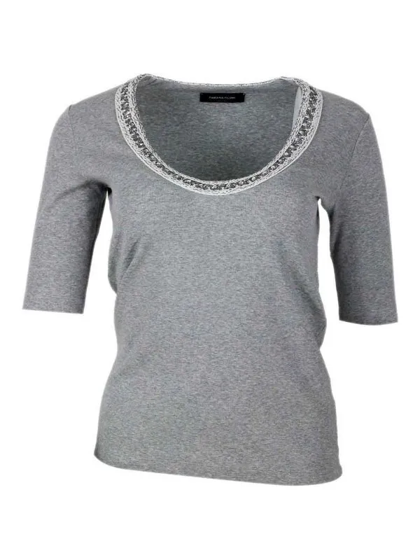 Fabiana Filippi T-Shirt - Gris - Gris - Femme | JED275F151L454VR6