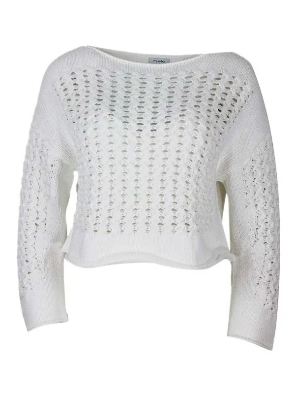 Malo Pull Col Rond - Blanc - Blanc - Femme | DXA339FAD04E105