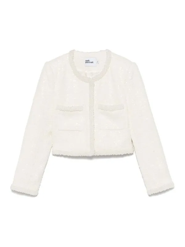 Self Portrait Blazer - Blanc - Blanc - Femme | 164JCCREAM