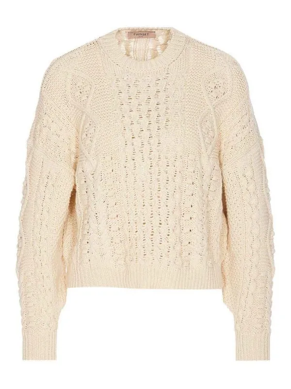 Twinset Pull Col Bateau - Beige - Beige | 251TP3461S1866712140