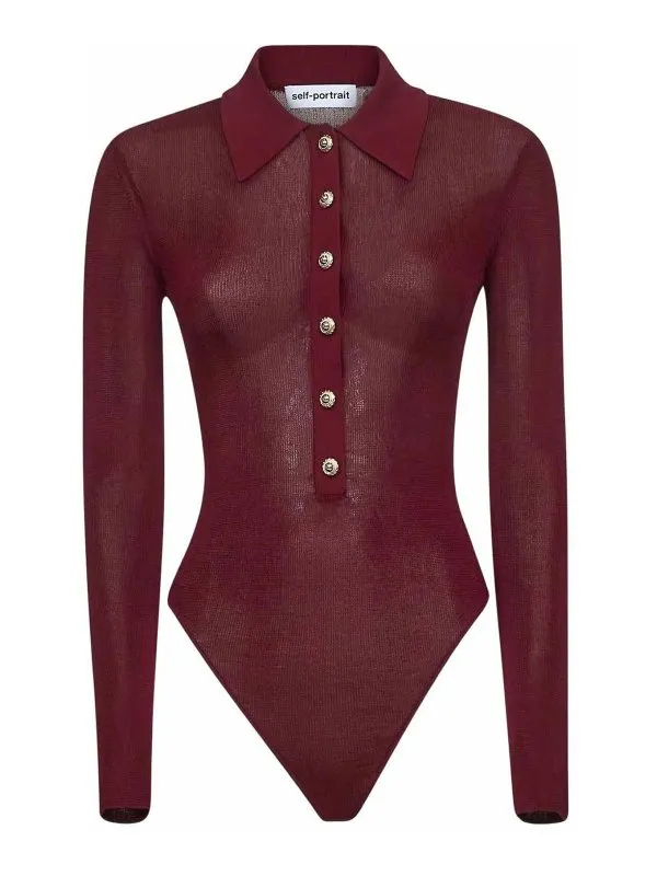 Self Portrait Top - Rouge - Rouge - Femme | 113TBUBURGUNDY