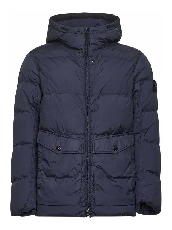 Stone Island Manteau Au Genou - Bleu | K2S154100011S0A23V0020
