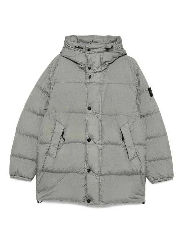 Stone Island Manteau Au Genou - Taupe | K2S154100012S0A23V006B
