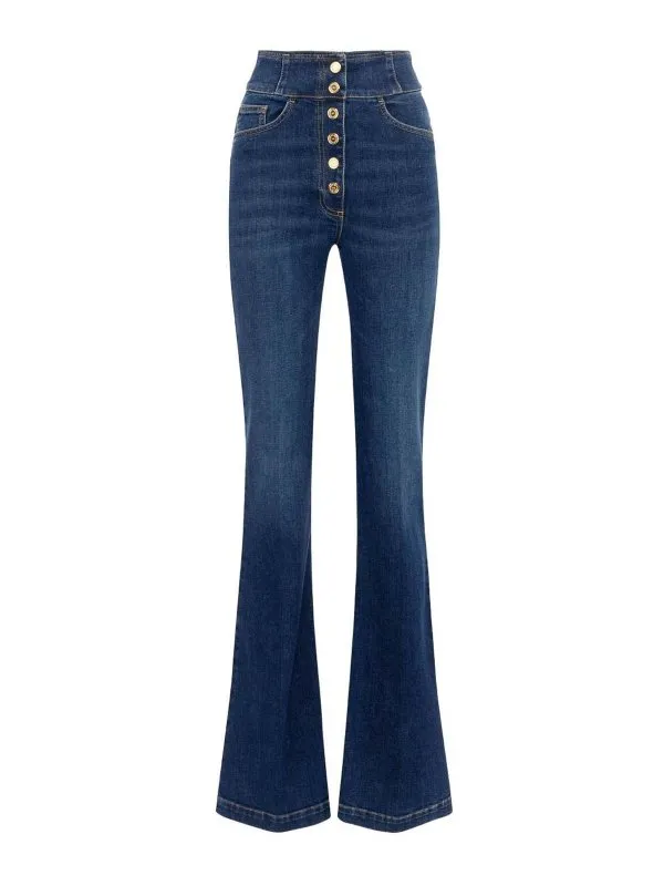 Elisabetta Franchi Jean Bootcut - Bleu - Bleu | PJ03D56E2104