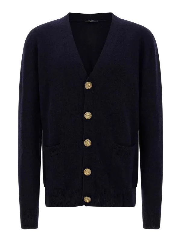 Balmain Cardigan - Bleu - Bleu - Homme | FH1KL081KI876AJ