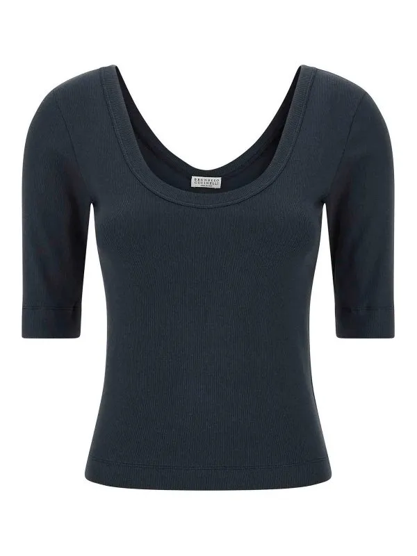 Brunello Cucinelli T-Shirt - Bleu - Bleu - Femme | M0TC8FX220C7186