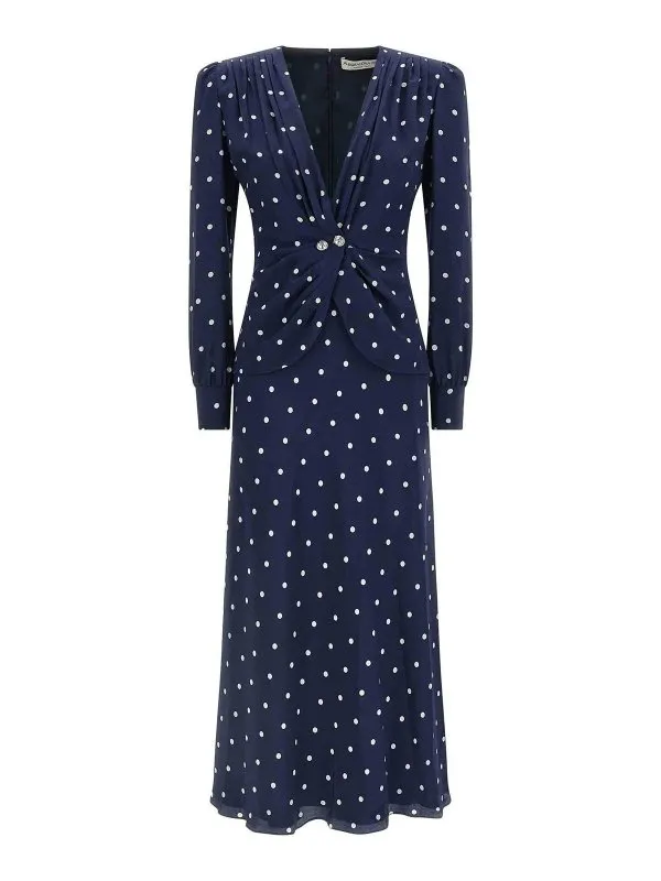 Alessandra Rich Robe Au Genou - Bleu - Bleu | FABX4108F46551643