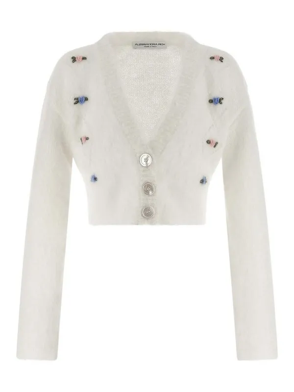 Alessandra Rich Cardigan - Blanc - Blanc | FABX4183K46039001