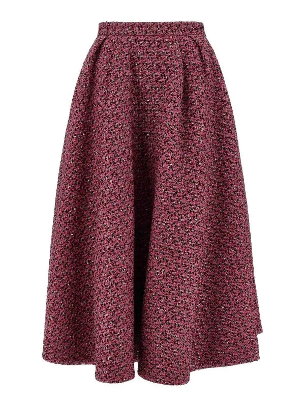 Alessandra Rich Jupe Midi - Couleur Chair | FABX4221F45851917