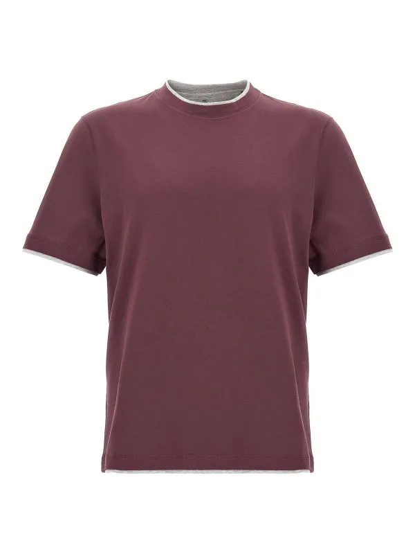 Brunello Cucinelli T-Shirt - Rouge Brun - Homme | M0B137427CTF75