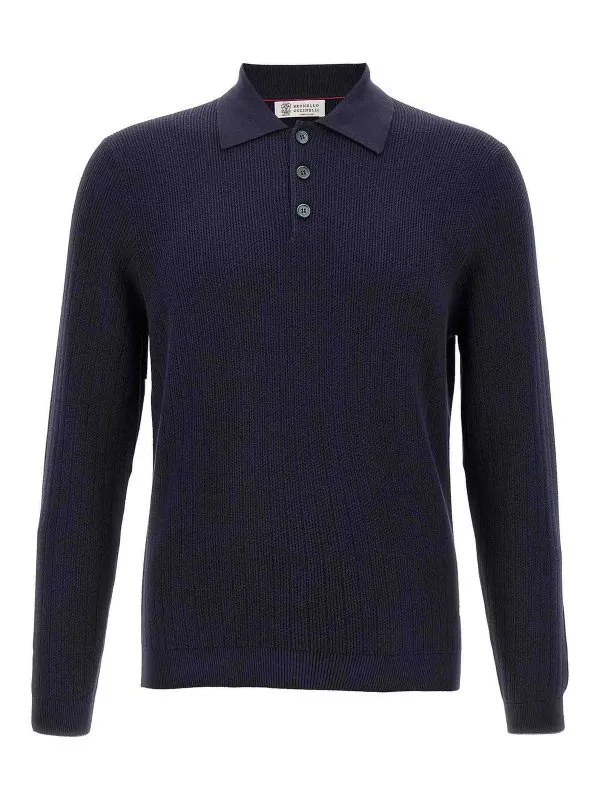 Brunello Cucinelli Polo - Bleu - Bleu - Homme | M29203535CW425