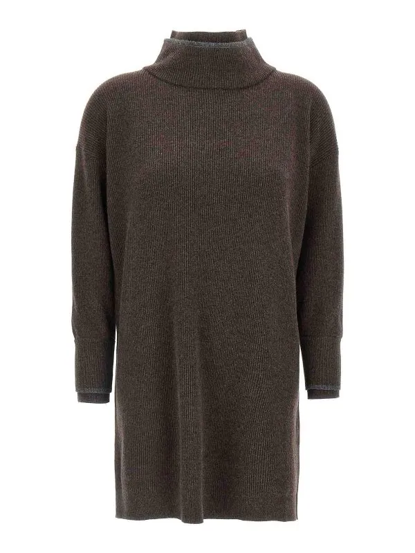 Brunello Cucinelli Robe Au Genou - Marron - Marron | M16222A94CNE47