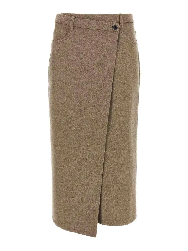 Brunello Cucinelli Jupe Midi - Beige - Beige | MD565G3897C364