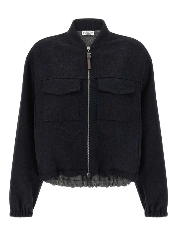 Brunello Cucinelli Bomber - Bleu - Bleu - Femme | MD565HZ916C6412