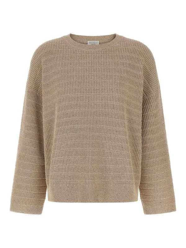 Brunello Cucinelli Pull Col Rond - Beige - Beige | MDV754000C059