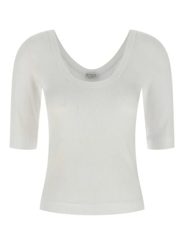 Brunello Cucinelli T-Shirt - Blanc - Blanc - Femme | MPTC8FX220C159