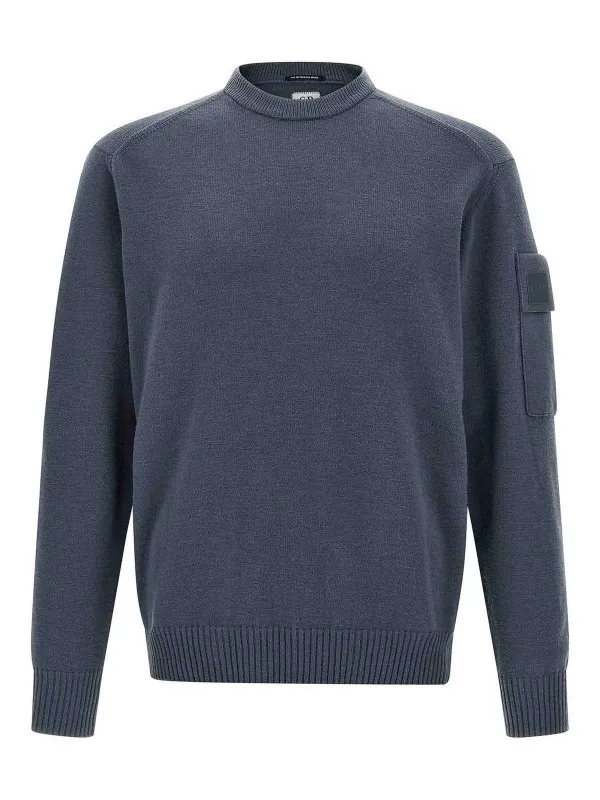 C.P. Company Pull Col Rond - Bleu - Bleu | 19CLKN060A110427A871