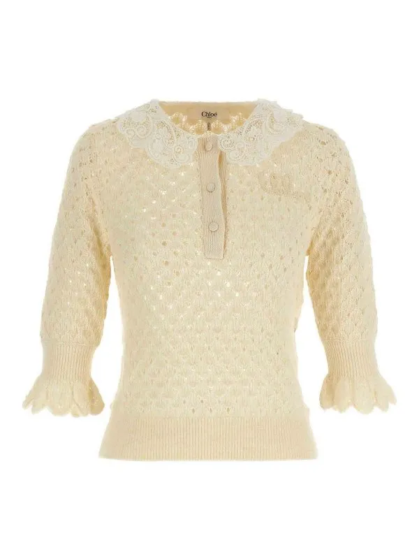 Chloe' Cardigan - Blanc - Blanc - Femme | CH25AMP47590107