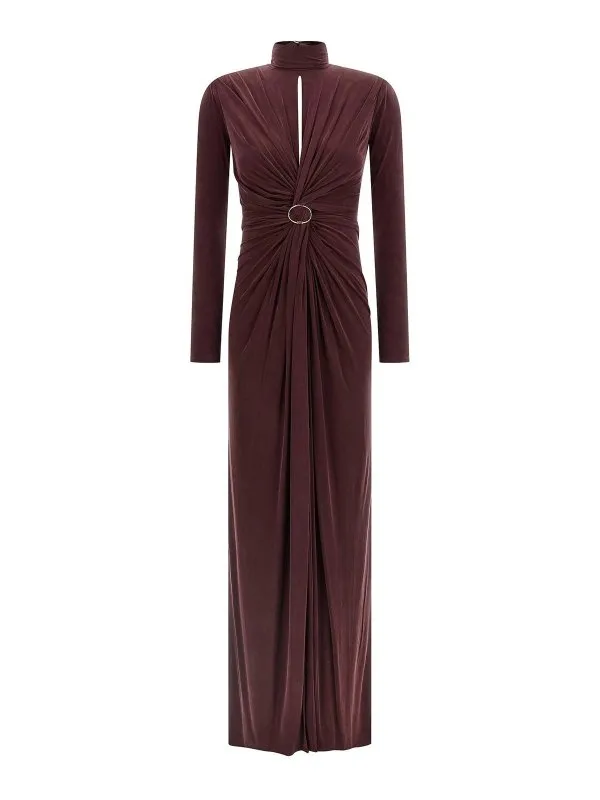 Elisabetta Franchi Maxi Robe - Rouge Brun - Femme | ABR0656E2EA4