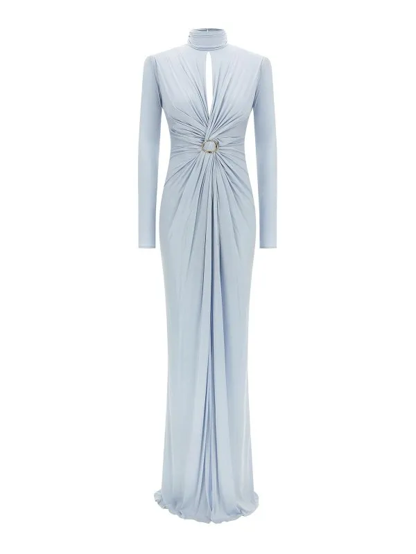 Elisabetta Franchi Maxi Robe - Bleu Clair - Femme | ABR0656E2EA7