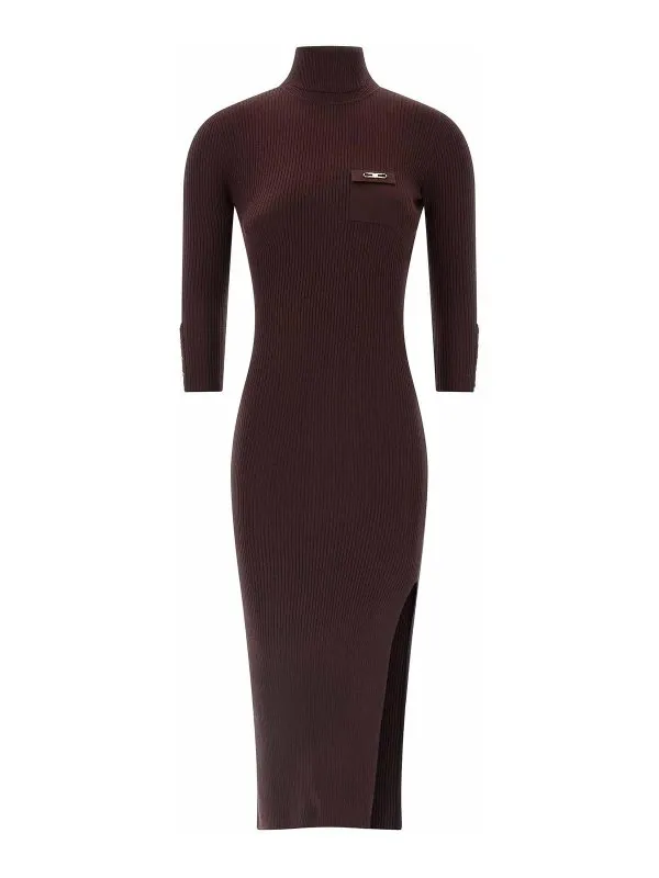 Elisabetta Franchi Robe Au Genou - Rouge Brun | AM23B56E2EA4