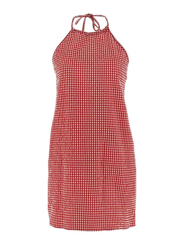Hunza G Robe Au Genou - Rouge - Rouge | HALTERNECKMINIDRESSRED