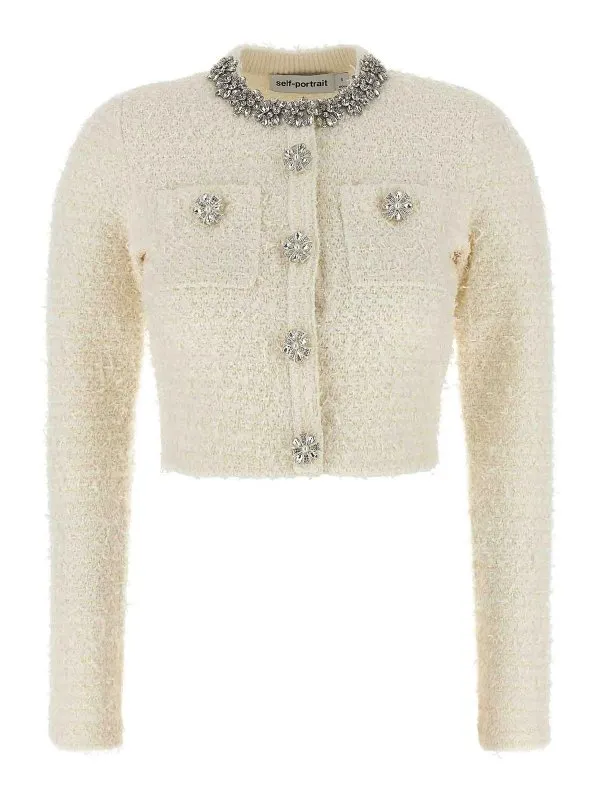 Self Portrait Cardigan - Blanc - Blanc - Femme | AW25028JC