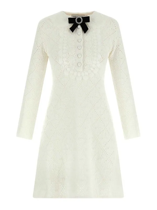 Self Portrait Robe Au Genou - Blanc - Blanc - Femme | AW25123SW