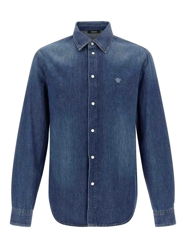 Versace Chemise - Bleu - Bleu - Homme | 10207011A150221D030