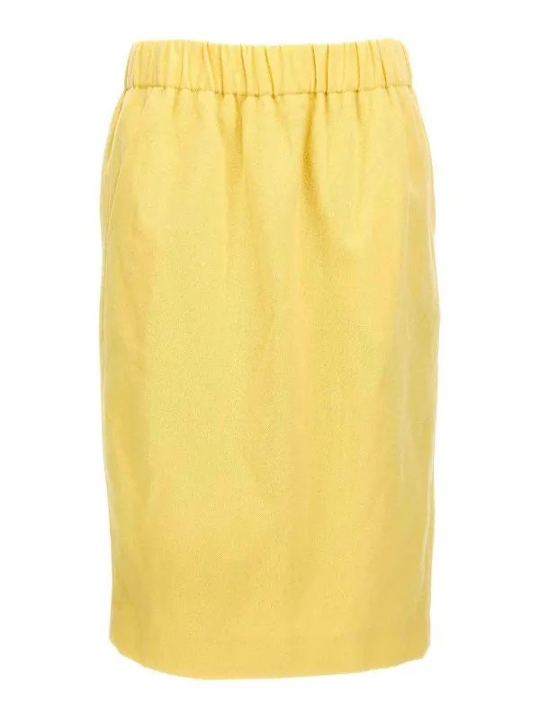 Dries Van Noten Jupe Midi - Jaune - Jaune | 24201084093462E15