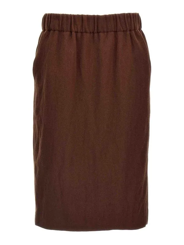 Dries Van Noten Jupe Midi - Marron - Marron | 24201084093467E15