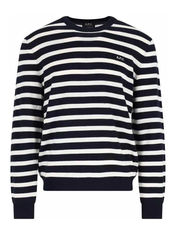 A.P.C. Pull Col Bateau - Bleu - Bleu - Homme | WVBECH23431TIQ