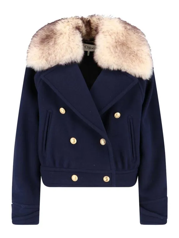 Chloe' Manteau En Fourrure - Bleu - Bleu - Femme | 25AMA0195248B