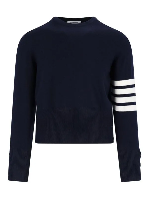 Thom Browne Pull Col Bateau - Bleu - Bleu - Homme | MKAS01A00011415