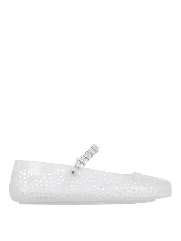 Jimmy Choo Ballerines - Argent | THEJELLYNTXCLEARSILVERMIXCRYSTAL