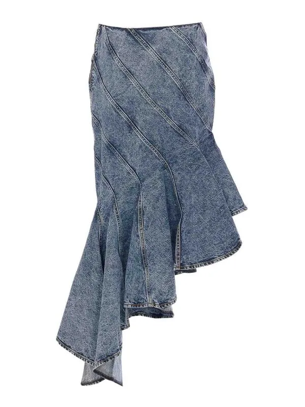 Alaïa Jupe Midi - Bleu - Bleu - Femme | AA9J2283T535A524