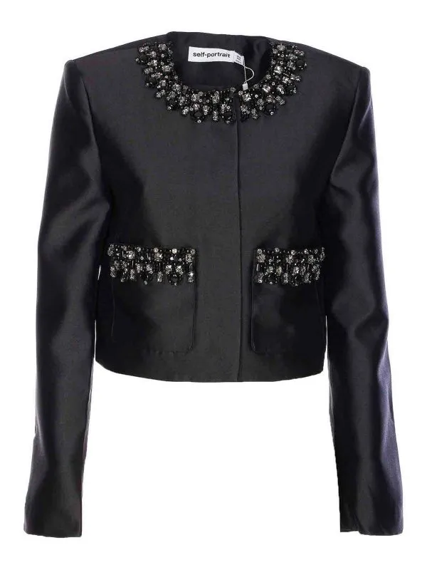 Self Portrait Veste Casual - Noir - Noir - Femme | 061JBLACK