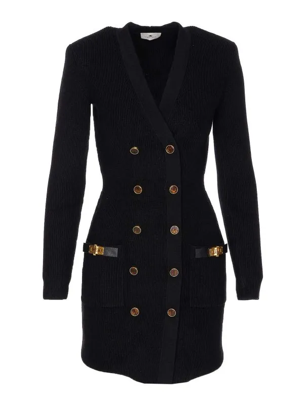 Elisabetta Franchi Robe Courte - Noir - Noir - Femme | AM04S56E2110