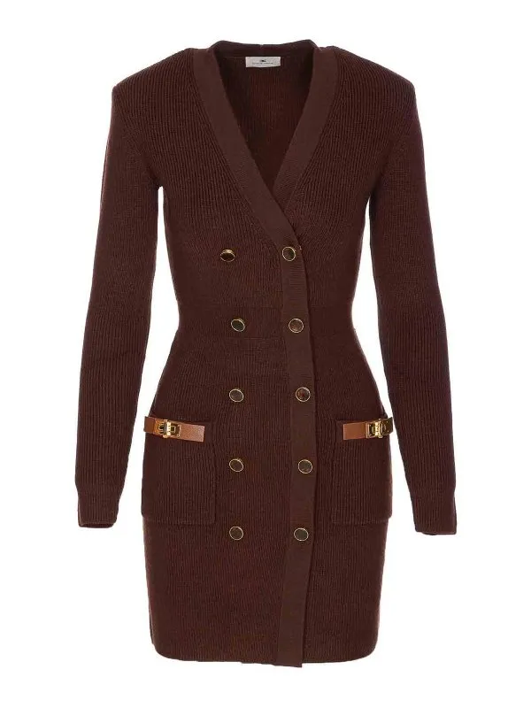 Elisabetta Franchi Robe Courte - Marron - Marron | AM04S56E2EA3