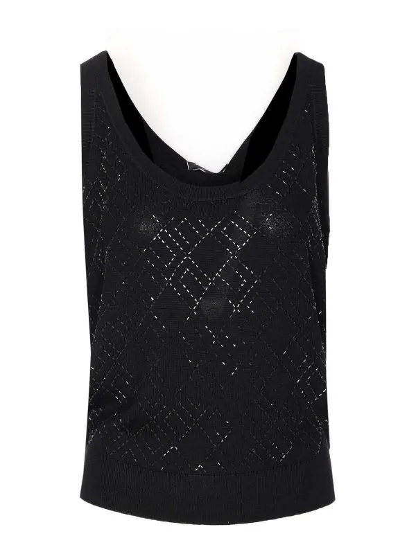 Elisabetta Franchi Top - Noir - Noir - Femme | TK59B56E2188