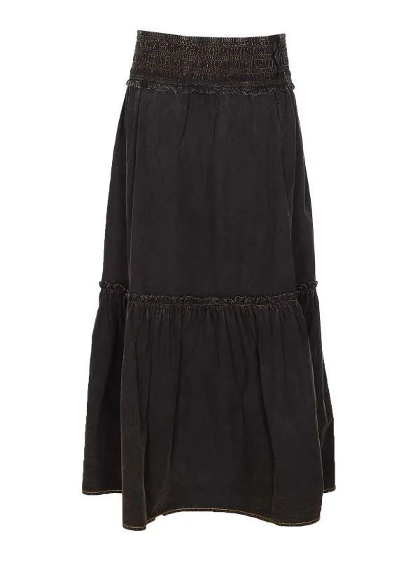 Ganni Jupe Midi - Noir - Noir - Femme | W0877099 | thebs.com