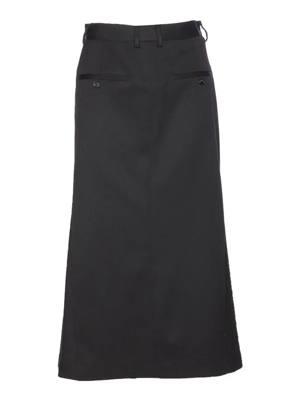 MM6 Maison Margiela Jupe Midi - Noir - Noir | S52MI0021S47848900