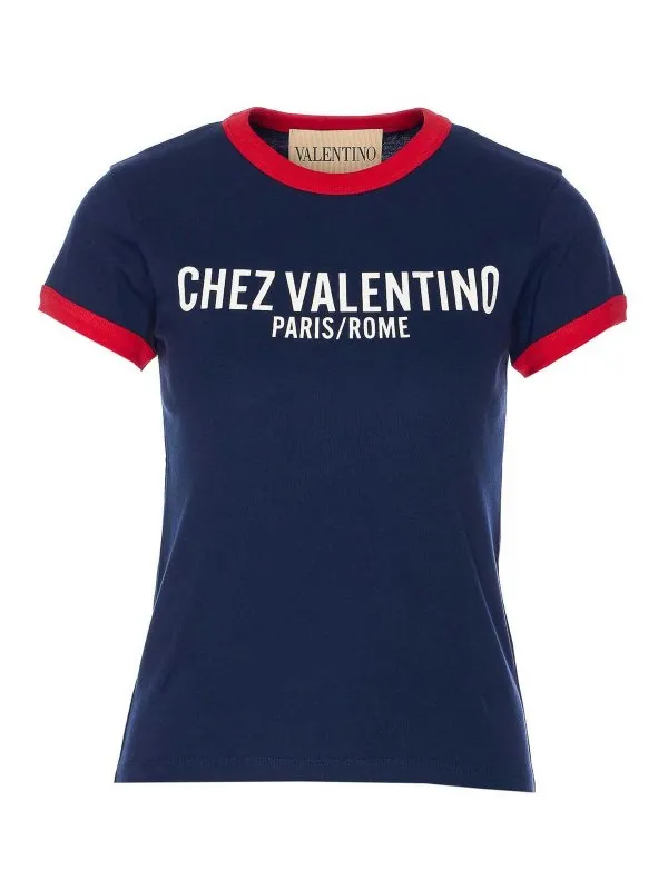 Valentino Garavani T-Shirt - Bleu - Bleu - Femme | MG24D970BN4