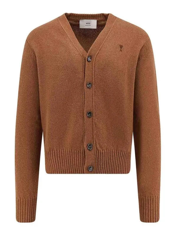 Ami Paris Cardigan - Marron - Marron - Homme | HKC363005216