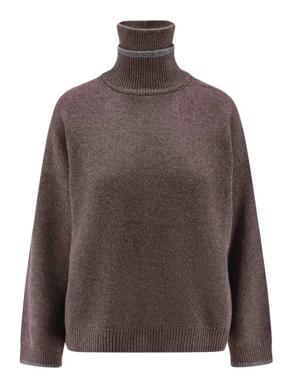 Brunello Cucinelli Pull Col Roulé - Marron | M12527204CNE47