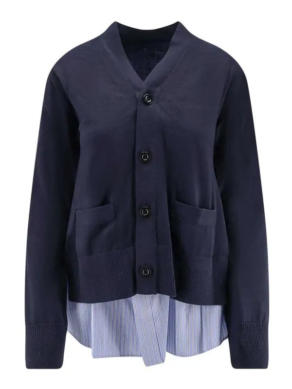 Sacai Cardigan - Bleu - Bleu - Femme | 2508011250 | thebs.com
