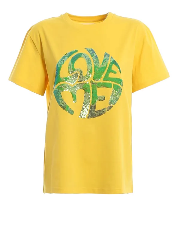 Alberta Ferretti T-Shirt - Love Me - Jaune - Femme | 070316721027