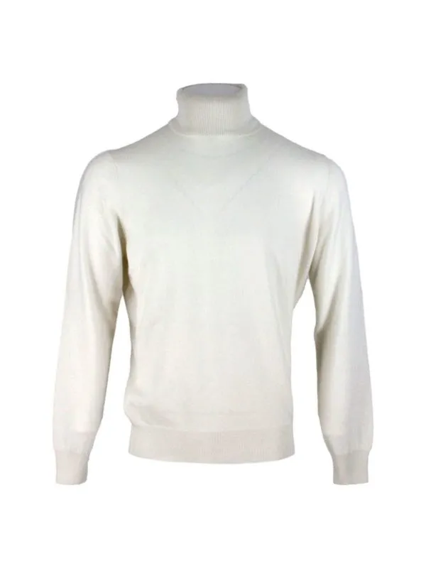Brunello Cucinelli Pull Col Roulé - Blanc - Blanc | M2200103CO312