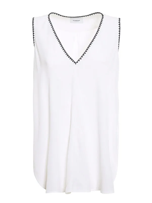 Dondup Top - Blanc - Blanc - Femme | DC191SF0050DXXXC000